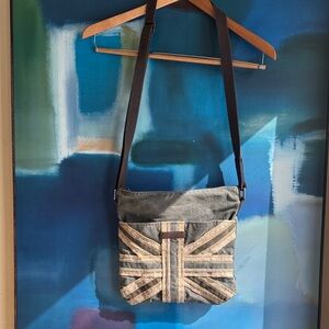 Bella Taylor Canvas Crossbody Bag with Union Jack Design